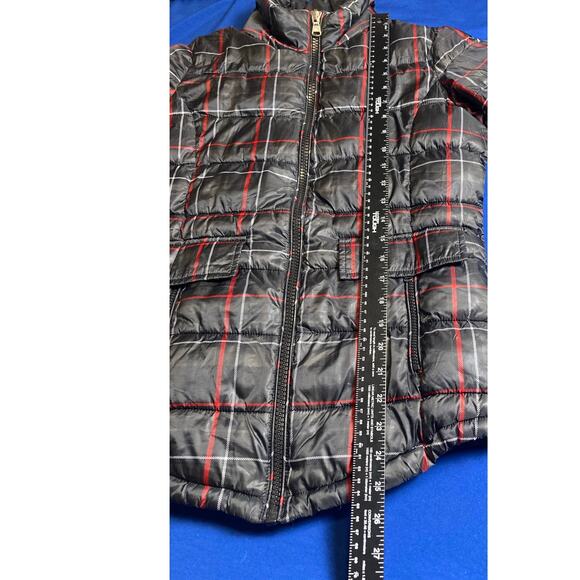 Ralph Lauren Womens Puffer Coat Jacket Extra Small Black Red Stripe Plaid - Picture 5 of 11